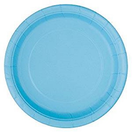 Powder Blue Recyclable Paper Party Plates
