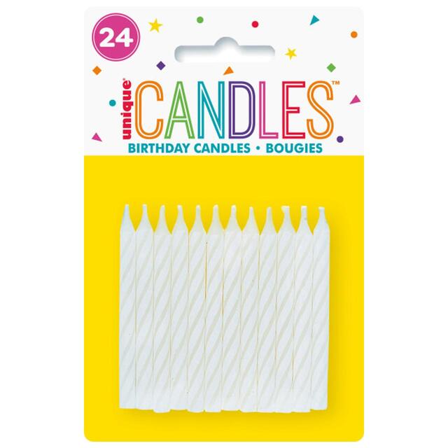 White Spiral Birthday Candles thumbnail 2