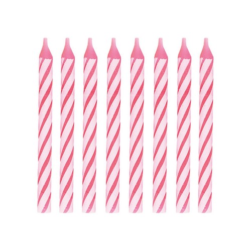 Pink Spiral Birthday Candles