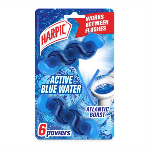 Harpic Fresh Power 6 Rim Blocks Blue Water Twin thumbnail 3