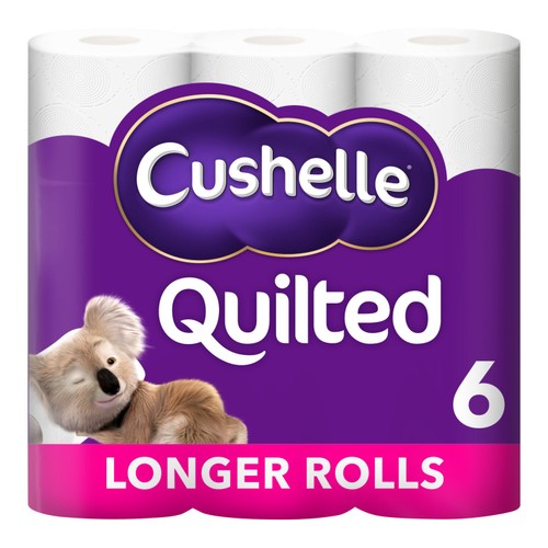 Cushelle Quilted Toilet Rolls, 50% More Sheets