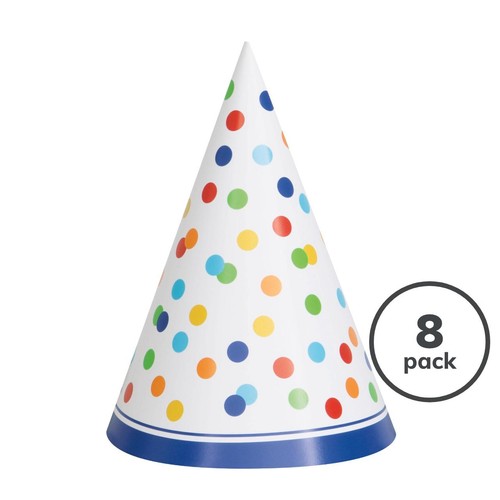 Rainbow Polka Dot Party Hat