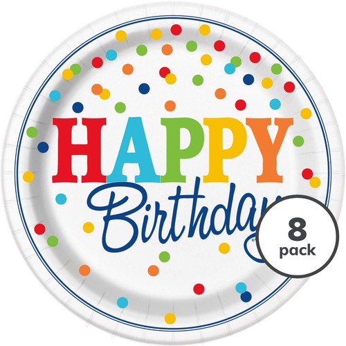 Polka Dot 23cm Birthday Party Plates thumbnail 2