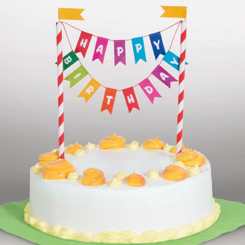 Rainbow Birthday Bunting Cake Topper thumbnail 2