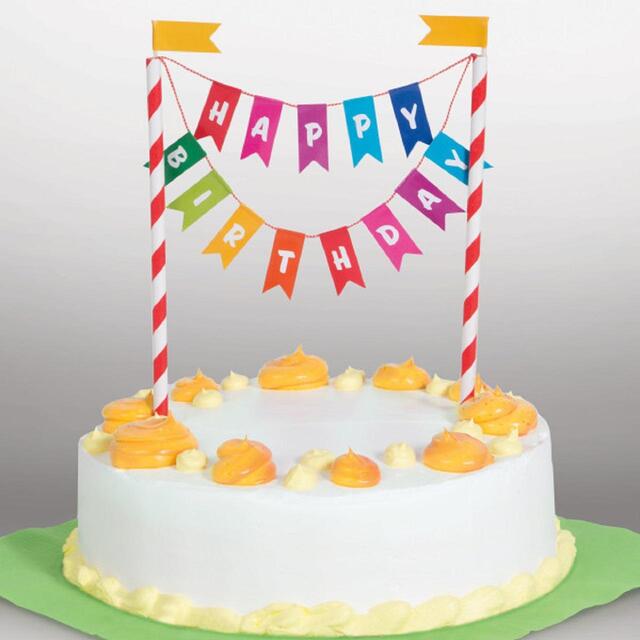 Rainbow Birthday Bunting Cake Topper thumbnail 2