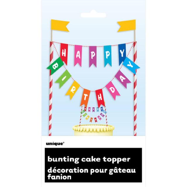 Rainbow Birthday Bunting Cake Topper thumbnail 3