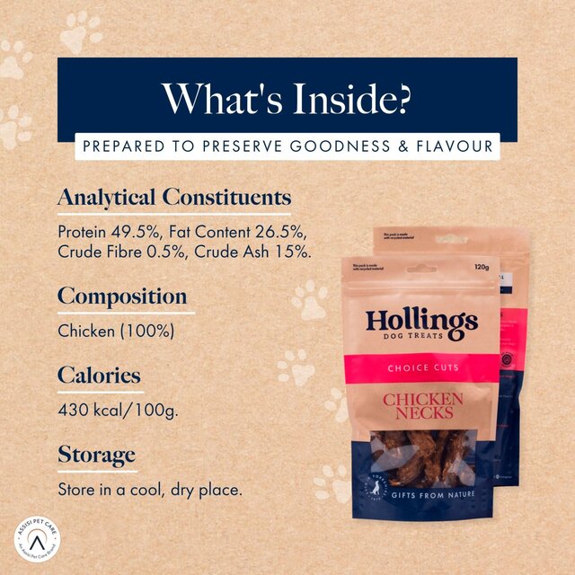 Hollings 100% Natural Chicken Necks Dog Treats thumbnail 2