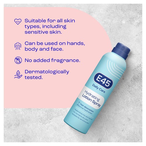 E45 Daily Moisturiser Spray for Dry & Sensitive Skin thumbnail 2