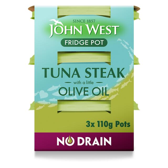 John West No Drain Fridge Pot Tuna Steak In Olive Oil