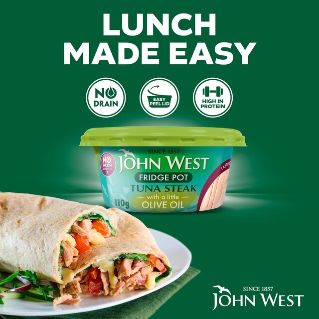John West No Drain Fridge Pot Tuna Steak In Olive Oil thumbnail 8