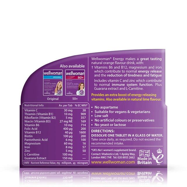 Vitabiotics WellWoman Orange Energy Effervescent Tablets thumbnail 2