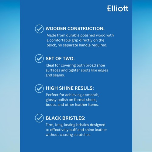 Elliotts Wooden Black Shoe Brushes Set of 2 thumbnail 3