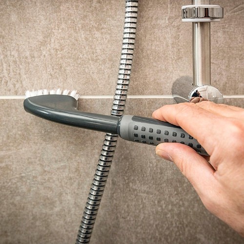 Addis Metallic Graphite ComfiGrip Tile and Grout Cleaning Brush   thumbnail 3