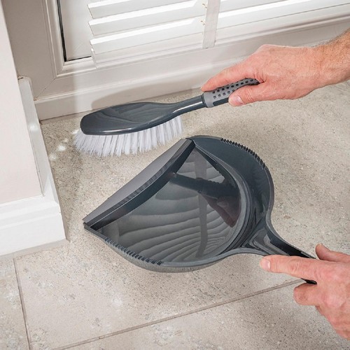 Addis ComfiGrip Metallic Graphite Large Dustpan & Brush Set   thumbnail 3