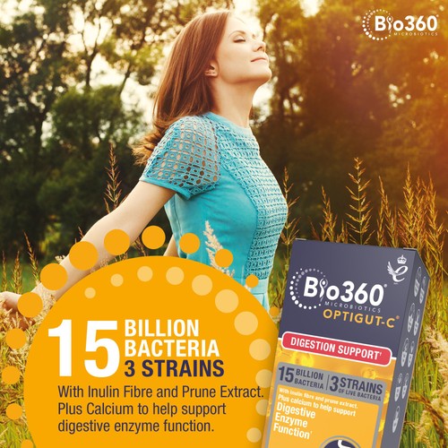 Bio360 OptiGUT-C (15 Billion Bacteria) Powder from Natures Aid thumbnail 2