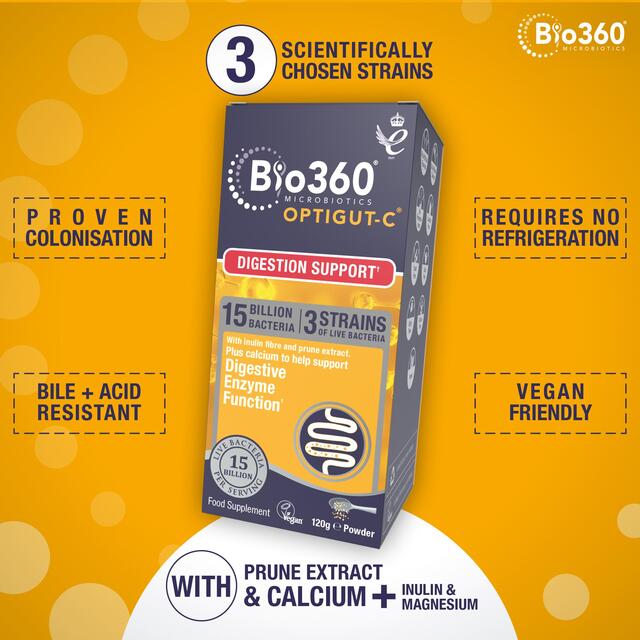 Bio360 OptiGUT-C (15 Billion Bacteria) Powder from Natures Aid thumbnail 4