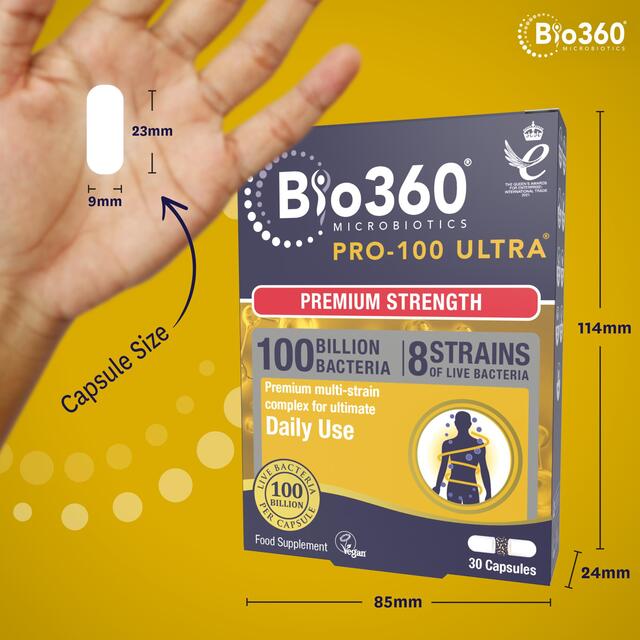 Bio360 Pro-100 Ultra Capsules from Natures Aid thumbnail 3