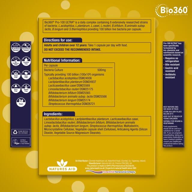 Bio360 Pro-100 Ultra Capsules from Natures Aid thumbnail 6