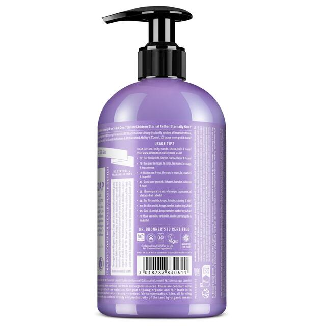 Dr. Bronner's Lavender Organic Multi-Purpose Sugar Pump Soap thumbnail 2
