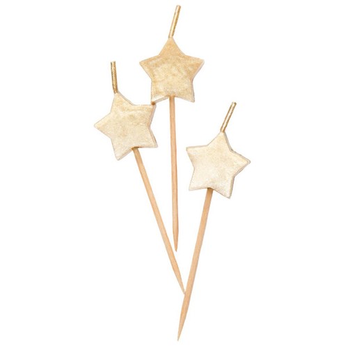 Gold Star Birthday Candles