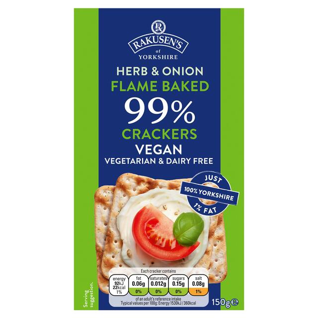 Rakusen's Yorkshire Herb & Onion Flame Baked Crackers