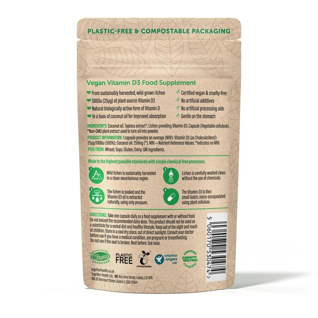 Together Health Vitamin D,  Plant Source, 1,000 IU thumbnail 2