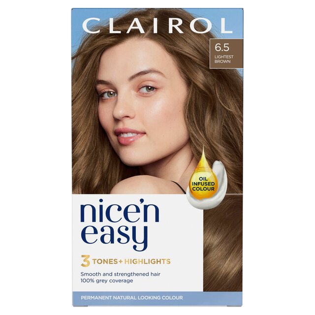 Clairol Nice'n Easy Hair Dye, 6.5 Lightest Brown