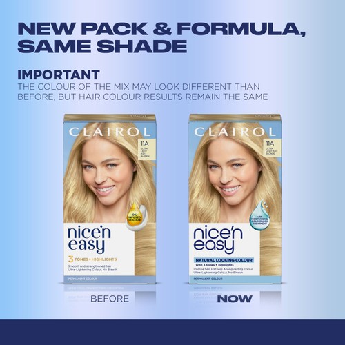 Clairol Nice'n Easy Hair Dye, 11A Ultra Light Ash Blonde thumbnail 2