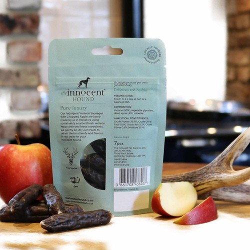The Innocent Hound Dog Treats, Venison Sausages with Chopped Apple thumbnail 4