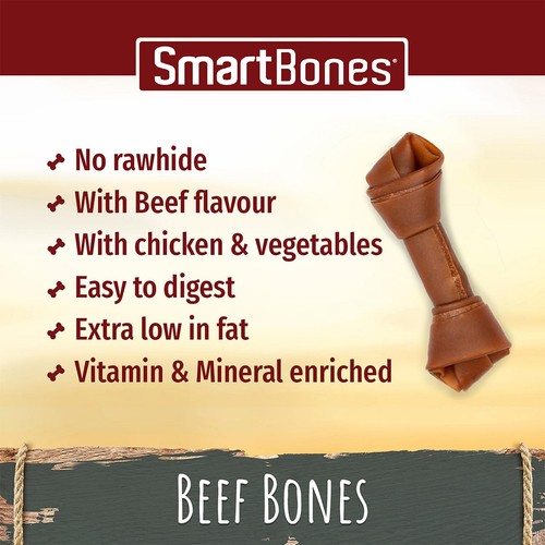 SmartBones 2 Medium Beef Rawhide Free Bone Dog Treats thumbnail 2