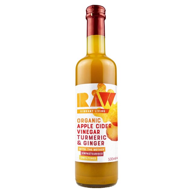 Raw Vibrant Living Organic Apple Cider Vinegar with Turmeric & Ginger