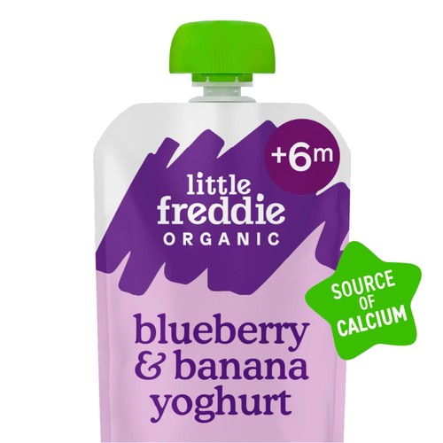 Little Freddie Organic Blueberry & Banana Yoghurt Baby Food Pouch 6+ Months thumbnail 2