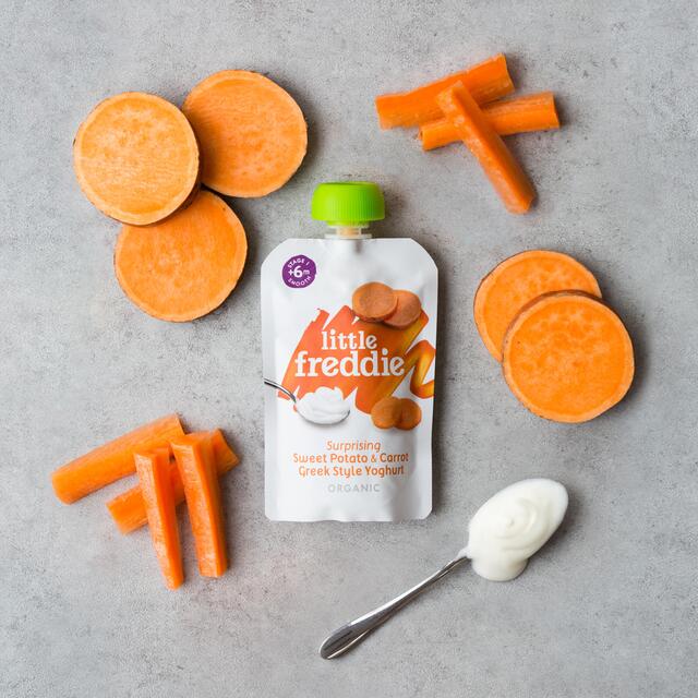 Little Freddie Organic Sweet Potato & Carrot Yoghurt Pouch, 6 mths+ thumbnail 6
