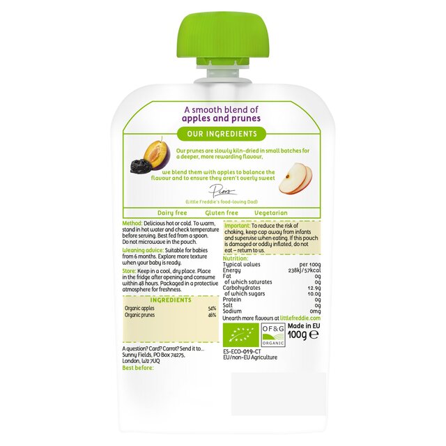 Little Freddie Prunes & Apples Organic Pouch, 6 mths+ thumbnail 7