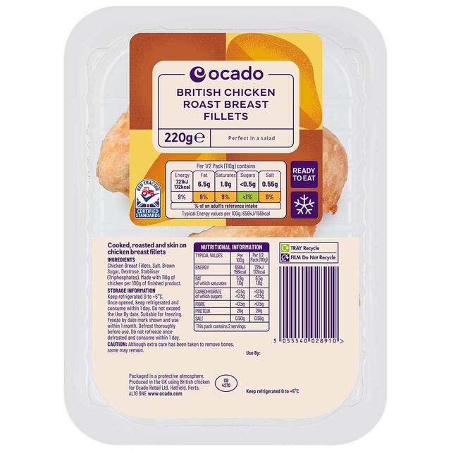 Ocado British Roast Chicken Fillets Skin On thumbnail 2