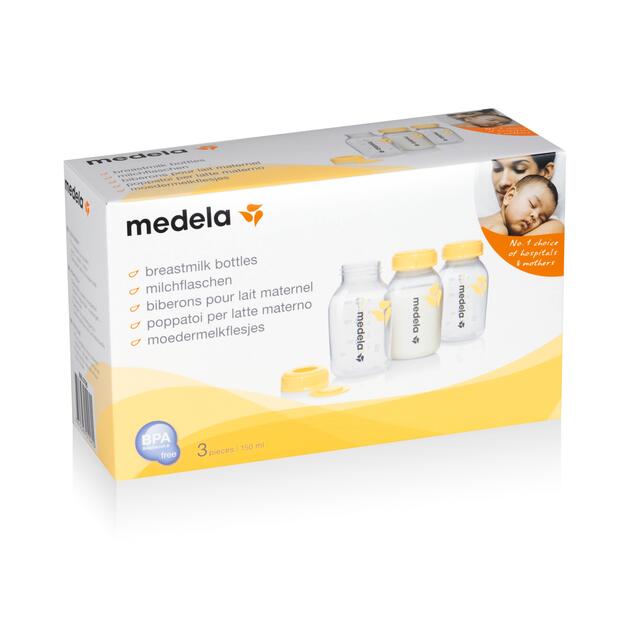 Medela Breastmilk Storage Bottles with lid (pack of 3) thumbnail 2