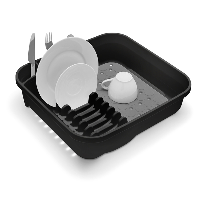 Addis Premium Soft Touch Dish Draining Rack, Black / Grey thumbnail 2
