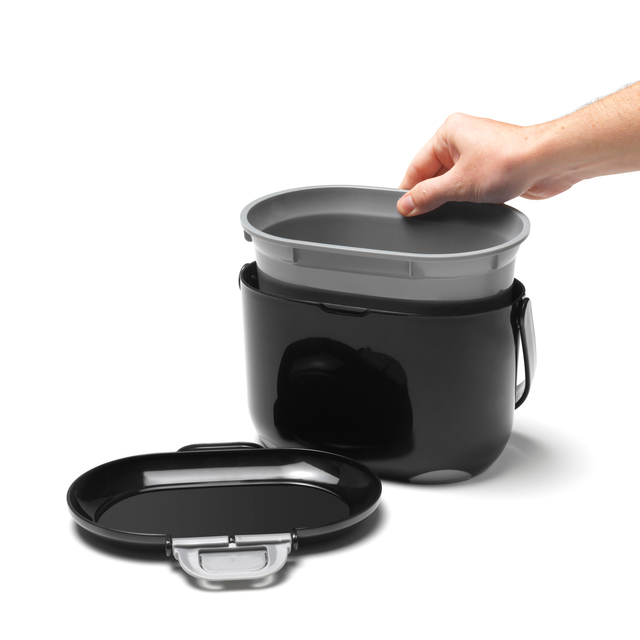 Addis Black/Grey Kitchen Food Compost Caddy thumbnail 2