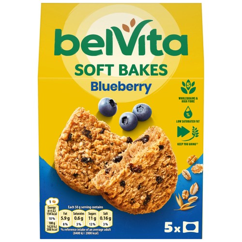 Belvita Breakfast Biscuits Soft Bakes Filled Blueberry thumbnail 2