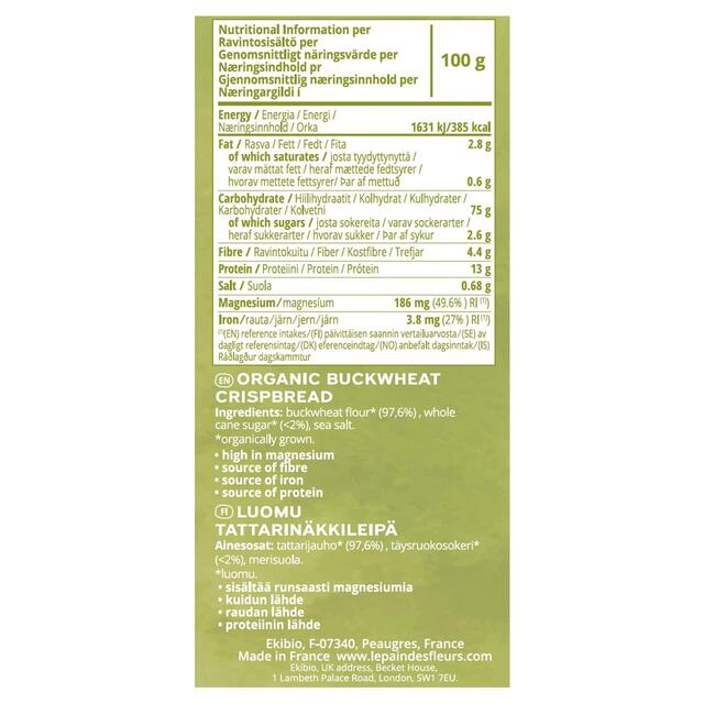 Le Pain Des Fleurs Buckwheat Crispbread thumbnail 3