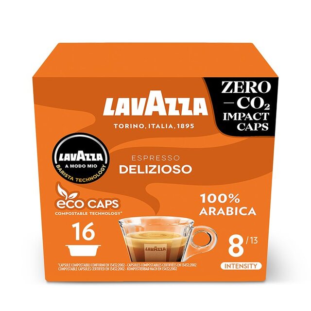 Lavazza A Modo Mio Compostable Espresso Delizioso Coffee Capsules