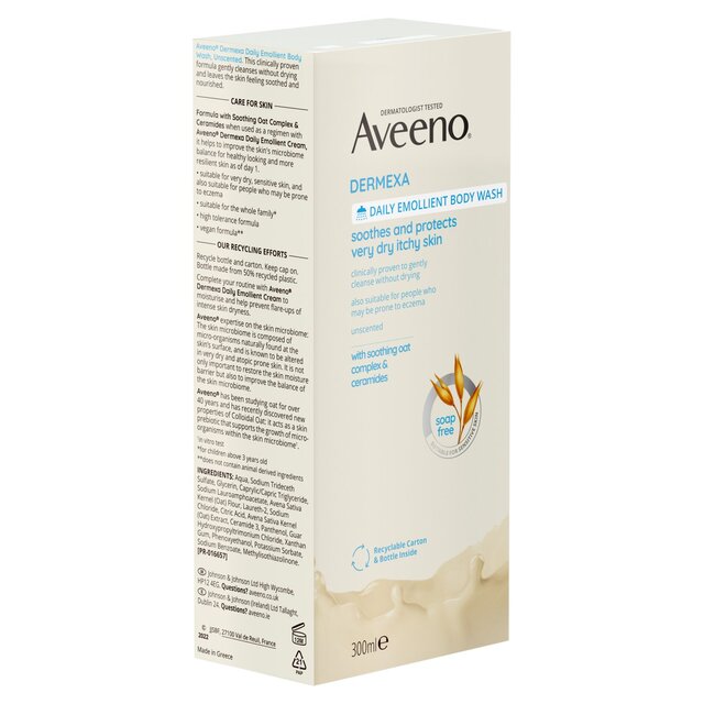 Aveeno Dermexa Daily Emollient Body Wash for Dry Itchy Skin thumbnail 4
