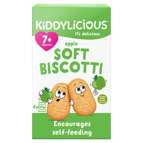 Kiddylicious Apple Soft Biscotti Baby Snacks Multi