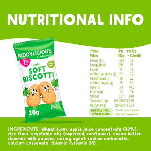 Kiddylicious Apple Soft Biscotti Baby Snacks Multi thumbnail 4