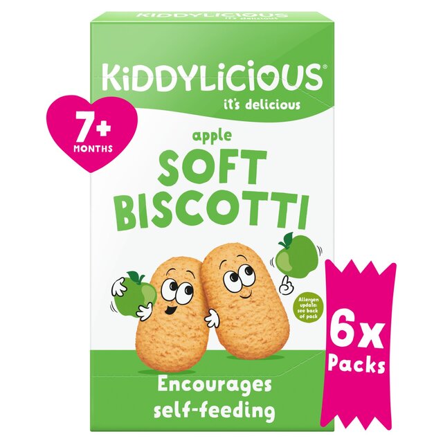 Kiddylicious Apple Soft Biscotti Baby Snacks Multi