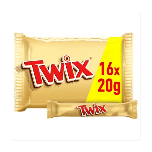 Twix Caramel & Milk Chocolate Fingers Funsize Biscuit Snack Bars Multipack