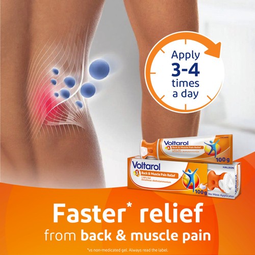 Voltarol Back & Muscle Pain Relief Gel 1.16% with No Mess Applicator thumbnail 7