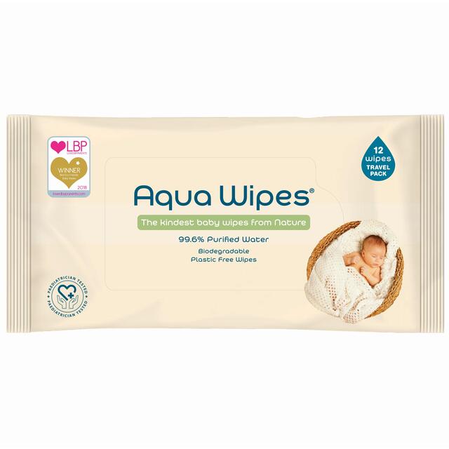 Aqua Wipes 100% Biodegradable Baby Wipes, Travel Multipack thumbnail 4