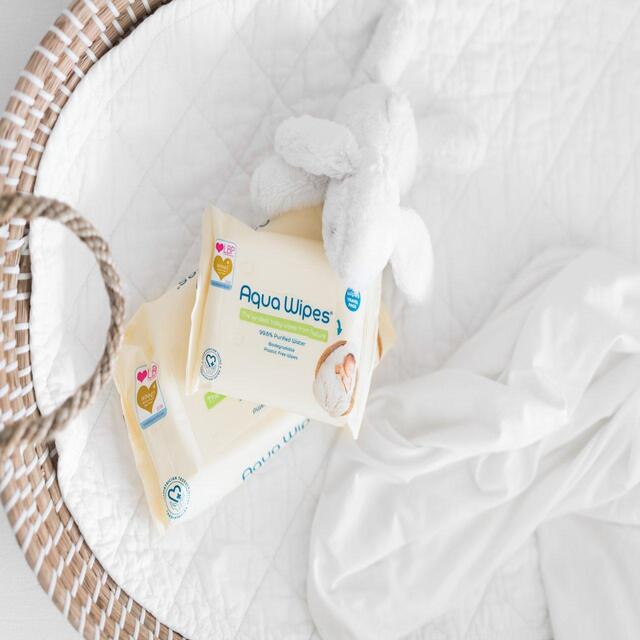 Aqua Wipes 100% Biodegradable Baby Wipes, Travel Multipack thumbnail 5