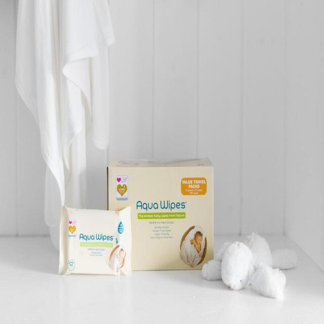 Aqua Wipes 100% Biodegradable Baby Wipes, Travel Multipack thumbnail 6